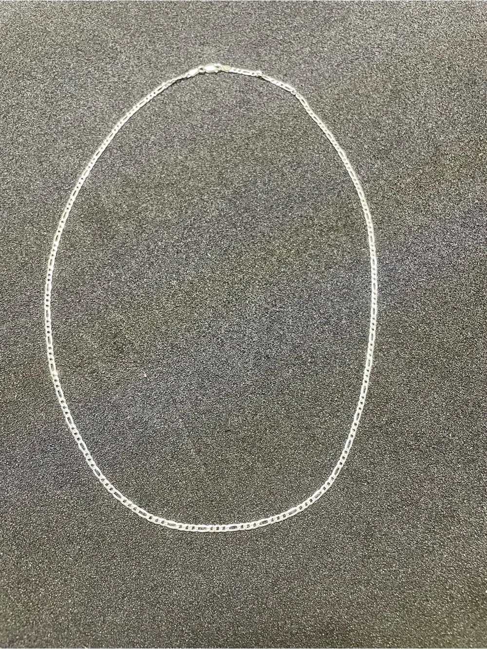 24” diamond cut figaro sterling silver chain